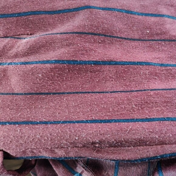 JOA Just One Answer Pants Cropped Women Size S Burgundy Red Black Striped FLAW - Picture 7 of 8